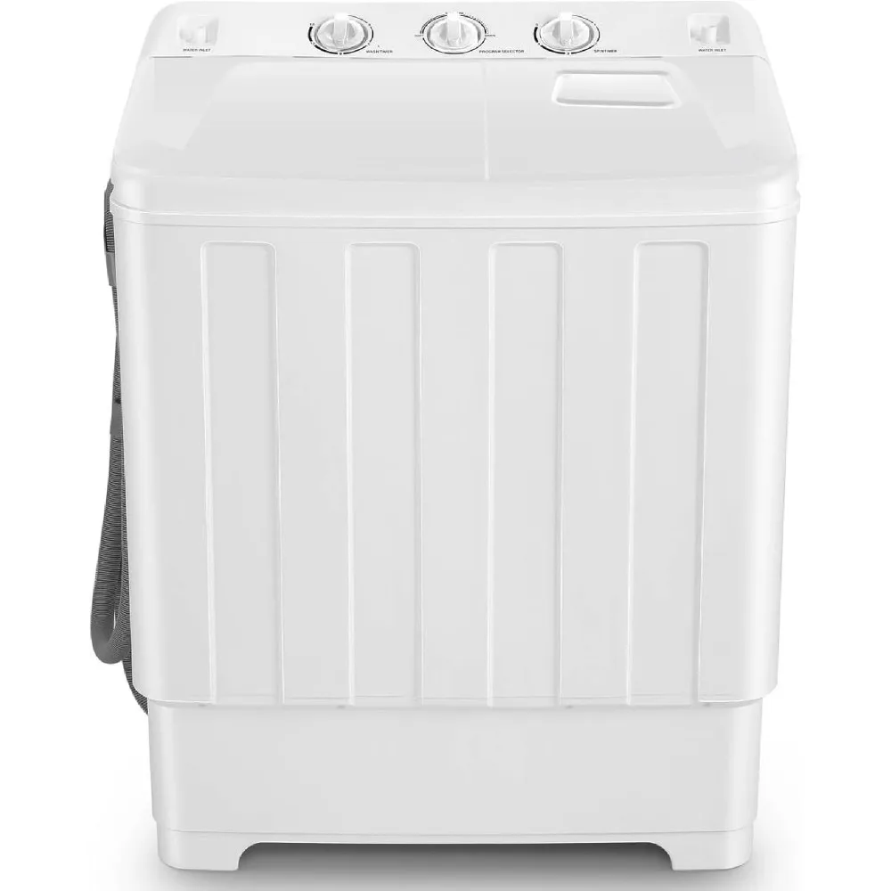 

Portable Washing Machine 30Lbs Capacity Washer and Dryer Combo 2 In 1 Compact Twin Tub， White