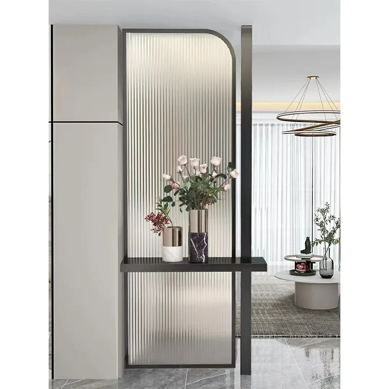 Custom. Internet Celebrity Half Wall Partition Changhong Ripple Cube Tempered Glass Bathroom Screen Living Room Entr