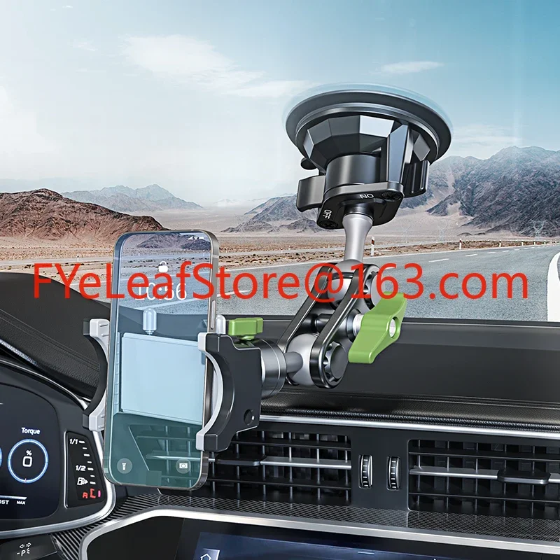 Metal Car Phone Holder Flexible Double Ball Head Arm Twist  Suction Cup Mount for Car Navigation Video Shooting