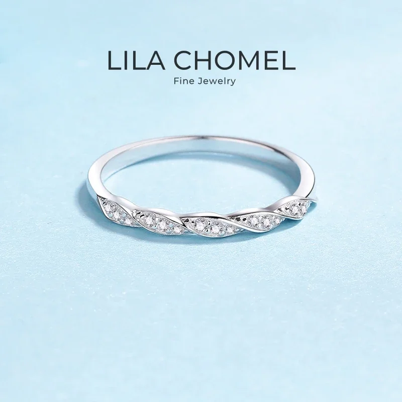 

Valentine's Day Women 18K White Gold Birthday Gift Rings 0.12CT Moissanite Diamond Girlfriend Wedding Band Daughter Adult's Day