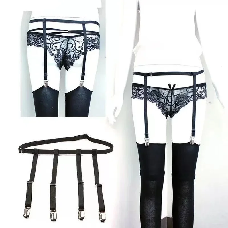 Coxa alta meias liga cinto para mulheres meninas ajustável elástico perna meias suspensórios cinto lingerie liga senhora meia cinto