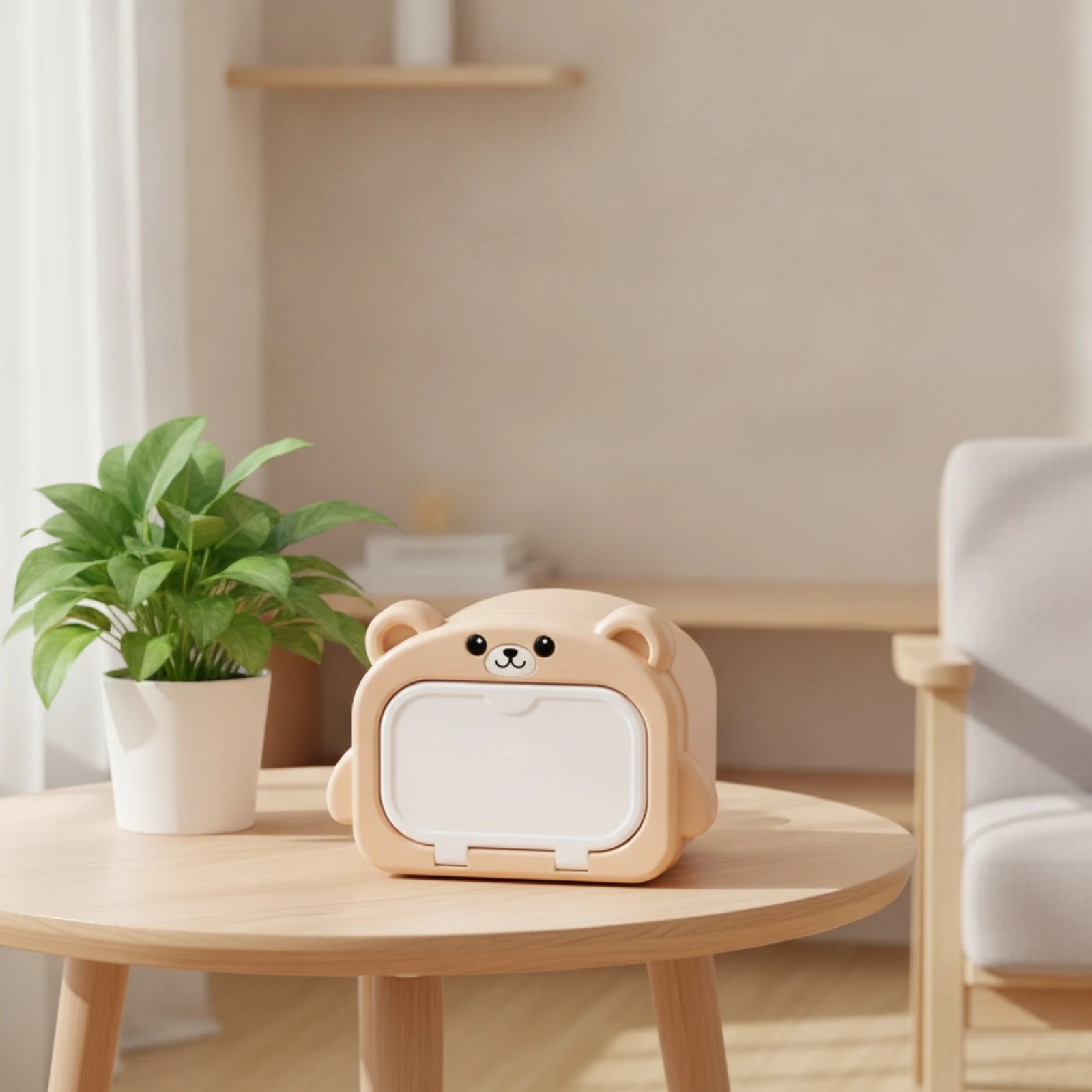 Hamster Hideout with Door Easy to Clean Bear Shaped Pet Shelter Plastic Hamster Cabin Compact Small Animal House Rounded