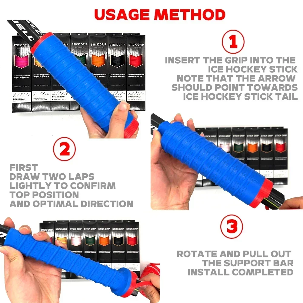 هوكي عصا قبضة 24 سنتيمتر هوكي الجليد عصا قبضة كول تقلص قبضة سيليكون ل الهوكي تنس كرة الريشة الرياضة القبضات #6