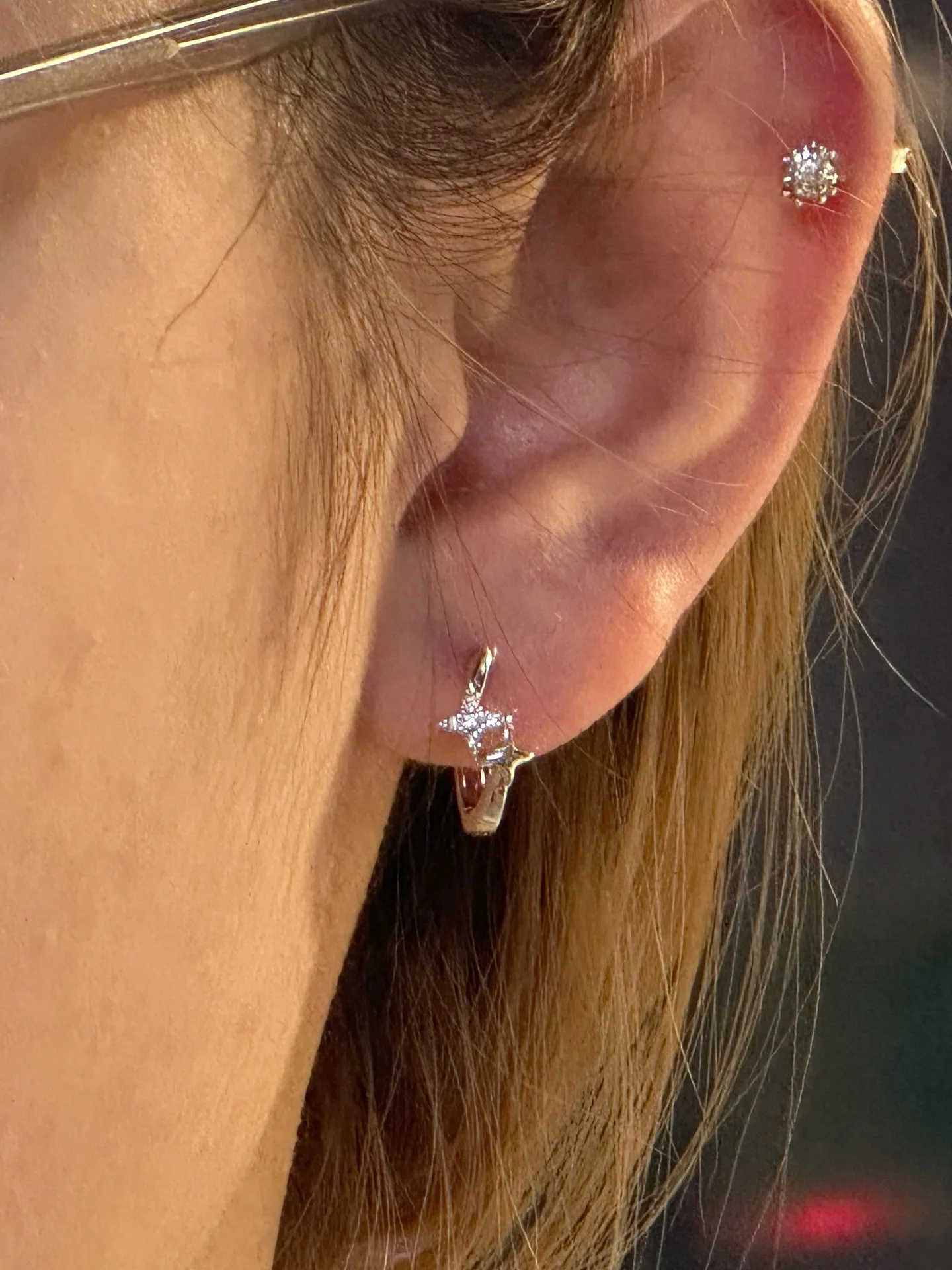 Hoop Earrings Four Point Star Shiny Cubic Zirconia Silver Post Lightweight Stackable Unique 2026 Jewelry Women