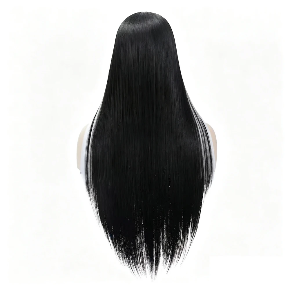 Black and White Contrast Long Straight Wig with Highlights Synthetic Fiber African Woman Cosplay Wig Party and Holiday Headpiece - view 3