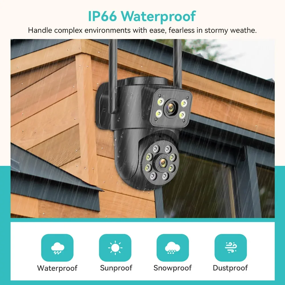 10CH 8MP Dual Lens IP Camera WiFi NVR Kit Wireless CCTV Surveillance System Two Way Audio Home Security Video Monitor Kit iCSee