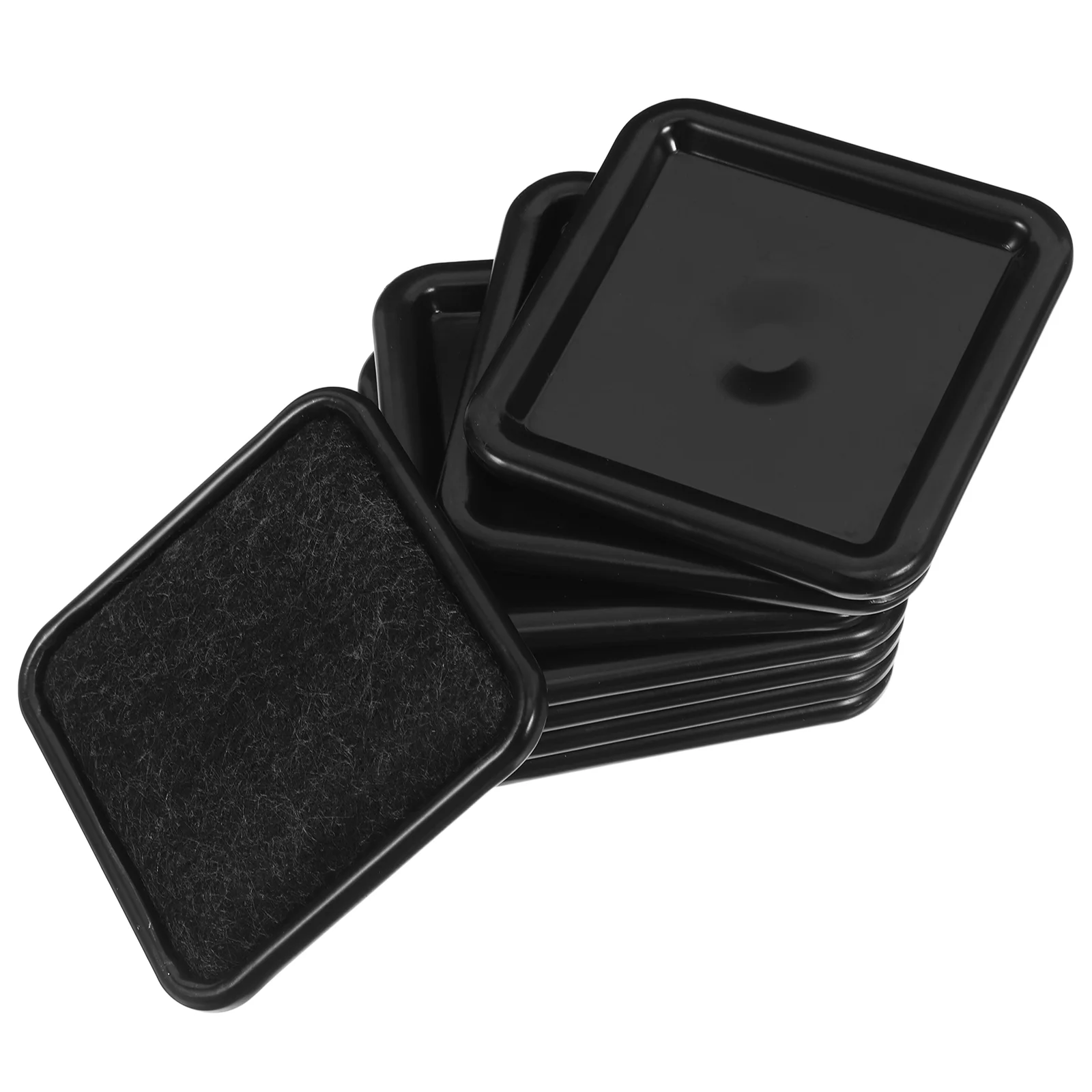 

8 Pcs Castor Wheels Furniture Protector Couch Feet Non Slip Chair Leg Caps Legs Pads Black Caster Cups