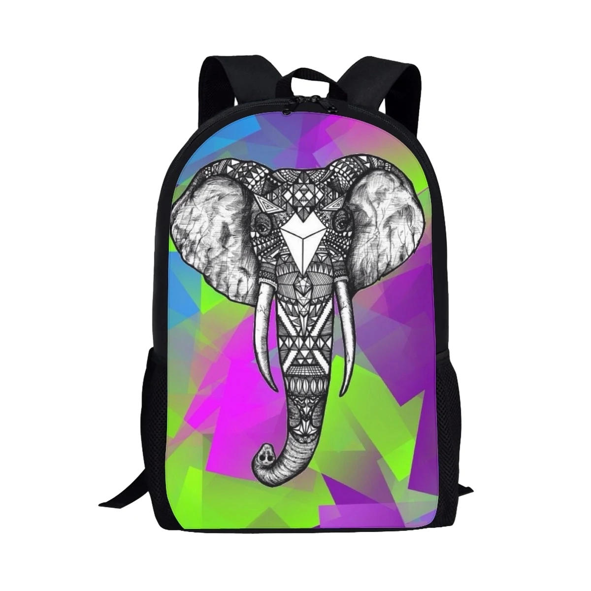 Bolsa Escolar de Arte de elefante polinesiano para niños adolescentes, mochila de viaje práctica de gran capacidad, bolsa de libros para estudiantes, moda de moda