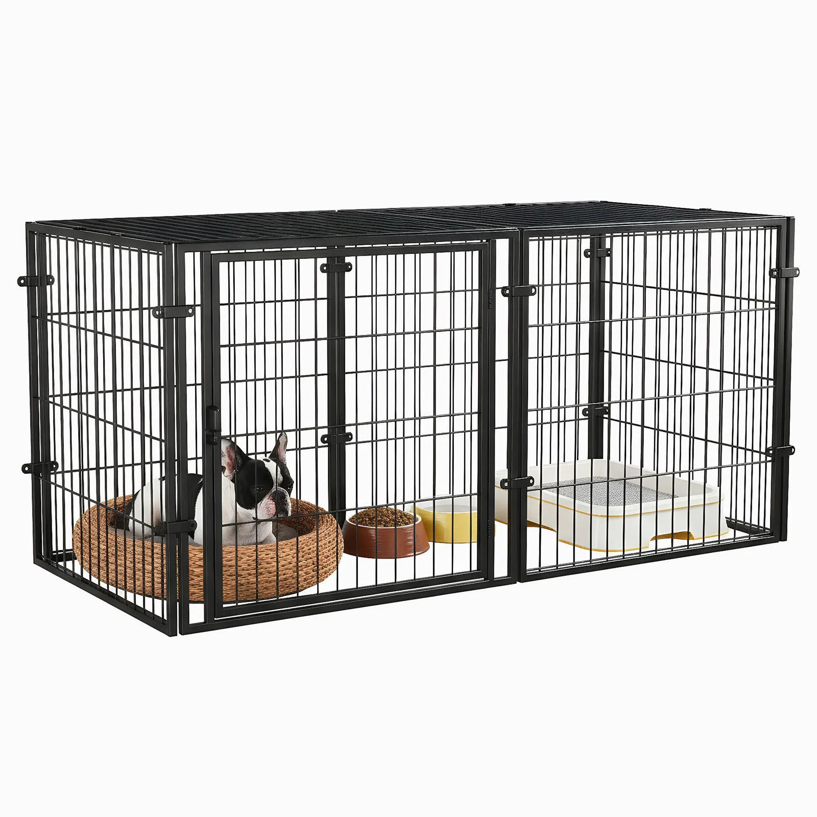 

Металлический вольер-манеж для щенков и маленьких собак, 48 дюймов, легко собираемый, усиленный, из проволочной сетки, штабелируемый