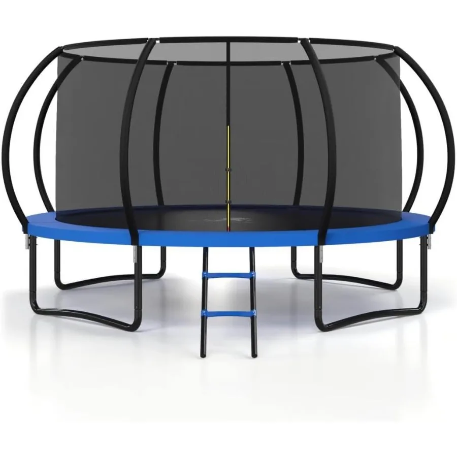 

10FT 12FT 14FT 16FT Outdoor Trampoline with Safety Enclosure Net Thickened Spring Pad ASTM Approved Recreational Trampoline for