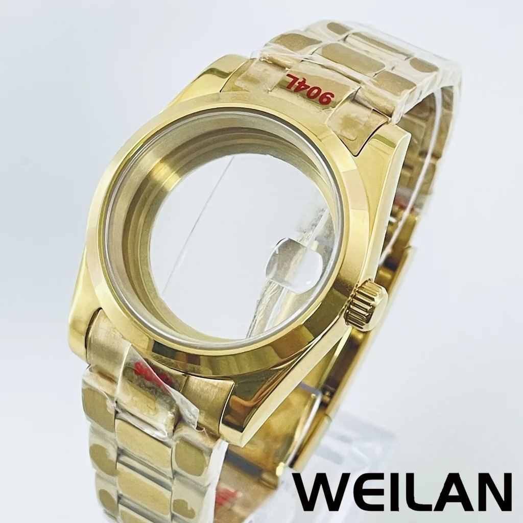 36mm 40mm Gold NH34 NH35 NH36 NH38 NH39 NH70 NH72 ETA2824 PT5000 Watch Case Top Waterproof Sapphire Crysta