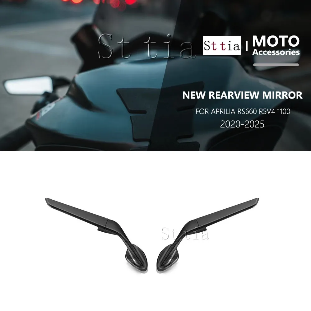 

New Motorcycle Rear View Mirrors For Aprilia RS660 RS 660 RSV4 2020-2025 Stealth Mirrors CNC Aluminum Adjustable Rearview Mirror