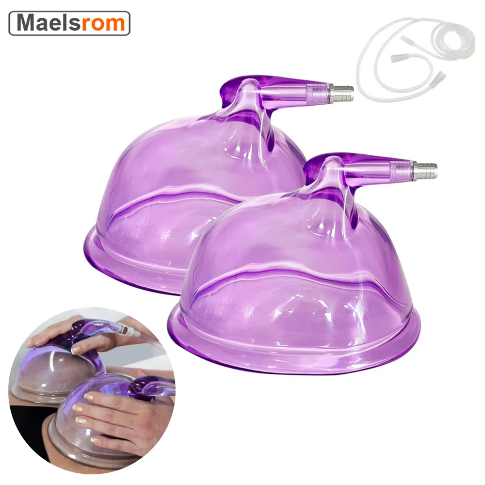 1 Pair 21cm Big Size Purple Vacuum Therapy Pump Cupping For Breast Buttock Enhancer Hip Lifting Chest Enlargement Suction Cup