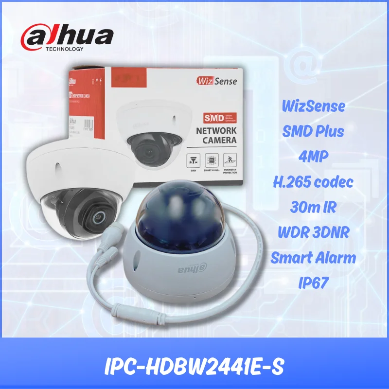 Imagem -02 - Dahua-câmera ip Original com Microfone Embutido 4mp Cúpula Focal Fixa ir Rede Wizsense Ipc-hdbw2441e-s