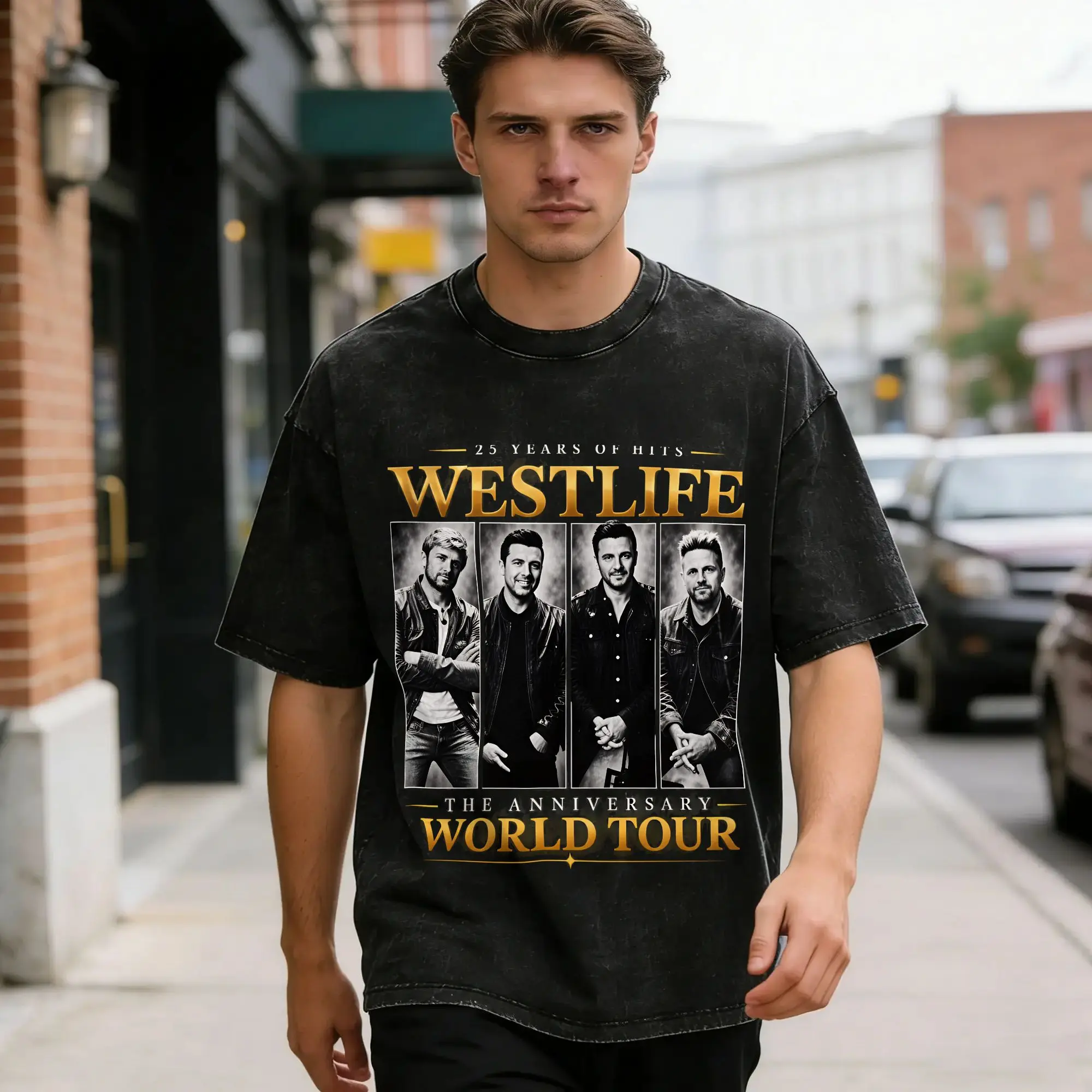Streetwear Washed T Shirt Westlife 25th Anniversary Tour 2026 Simple T Shirts  Fashion T Shirt for Men Summer Y2K Basic Clothes