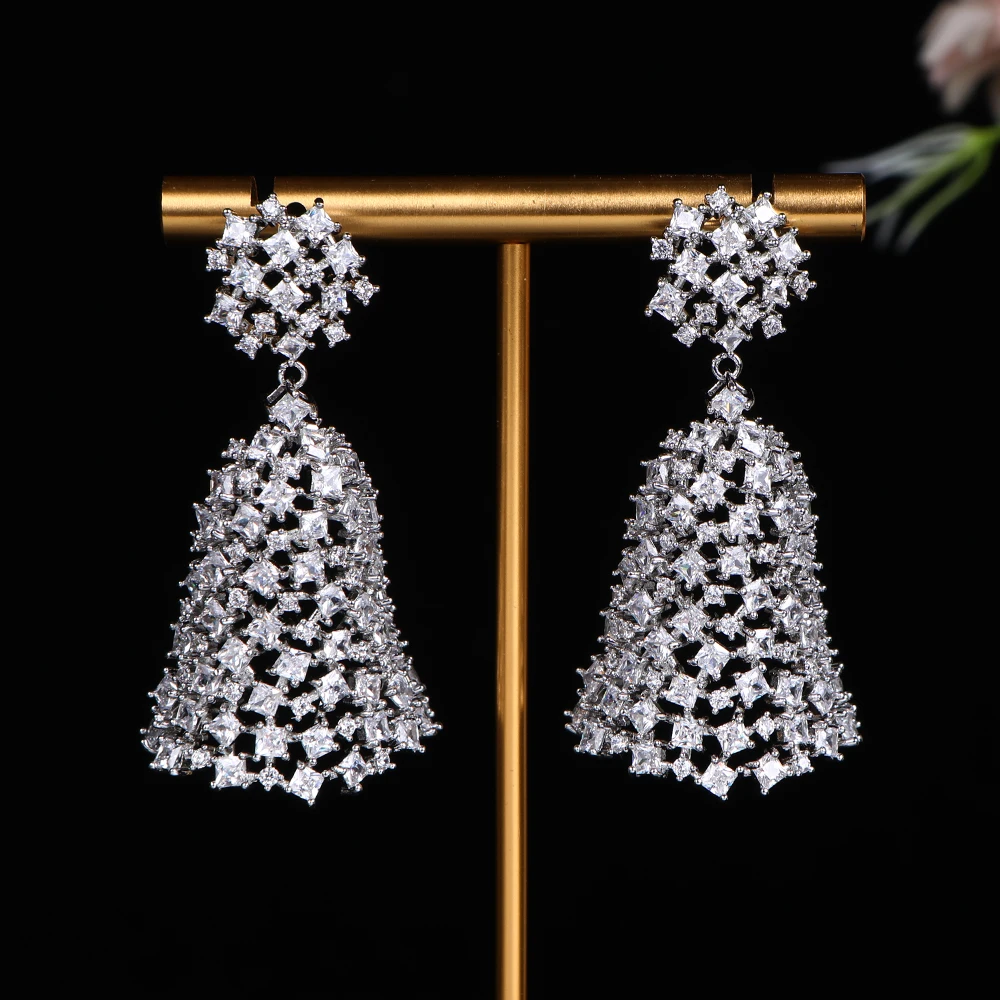 

Trendy Geometric Earrings for Women Wedding Cubic Zircon Fashion Engagement Party Jewelry pendientes E1644