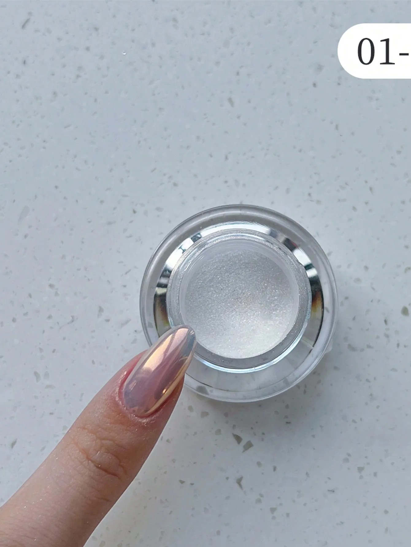 1 box Moonlight Mirror Nail Powder Silver Fine Glitter Metallic Effect Pigment Gel Polish Chrome Holographic Nail Powder