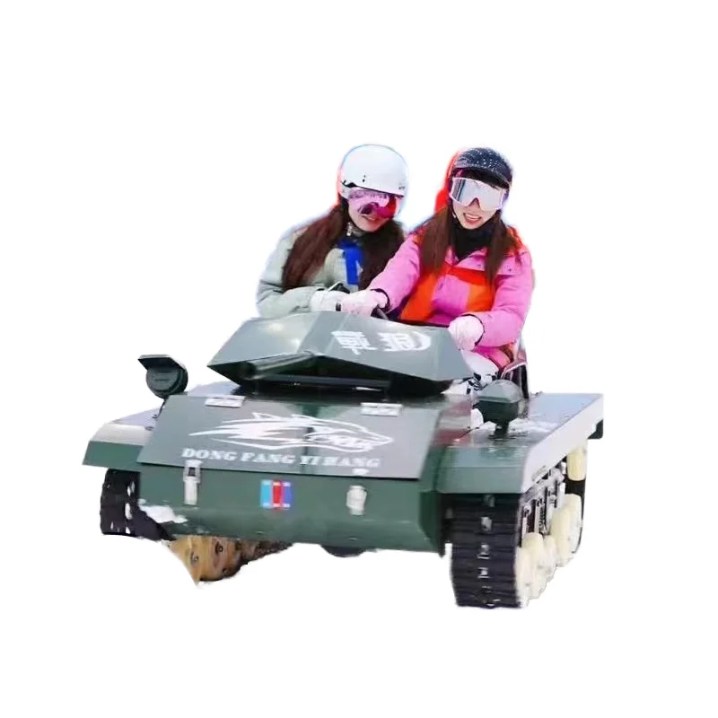 Large Amusement Equipment For Winter Ski Resort Children's Snow Tank Sledding Snow Circle Ice Bicycle 200cc Engine Capacity