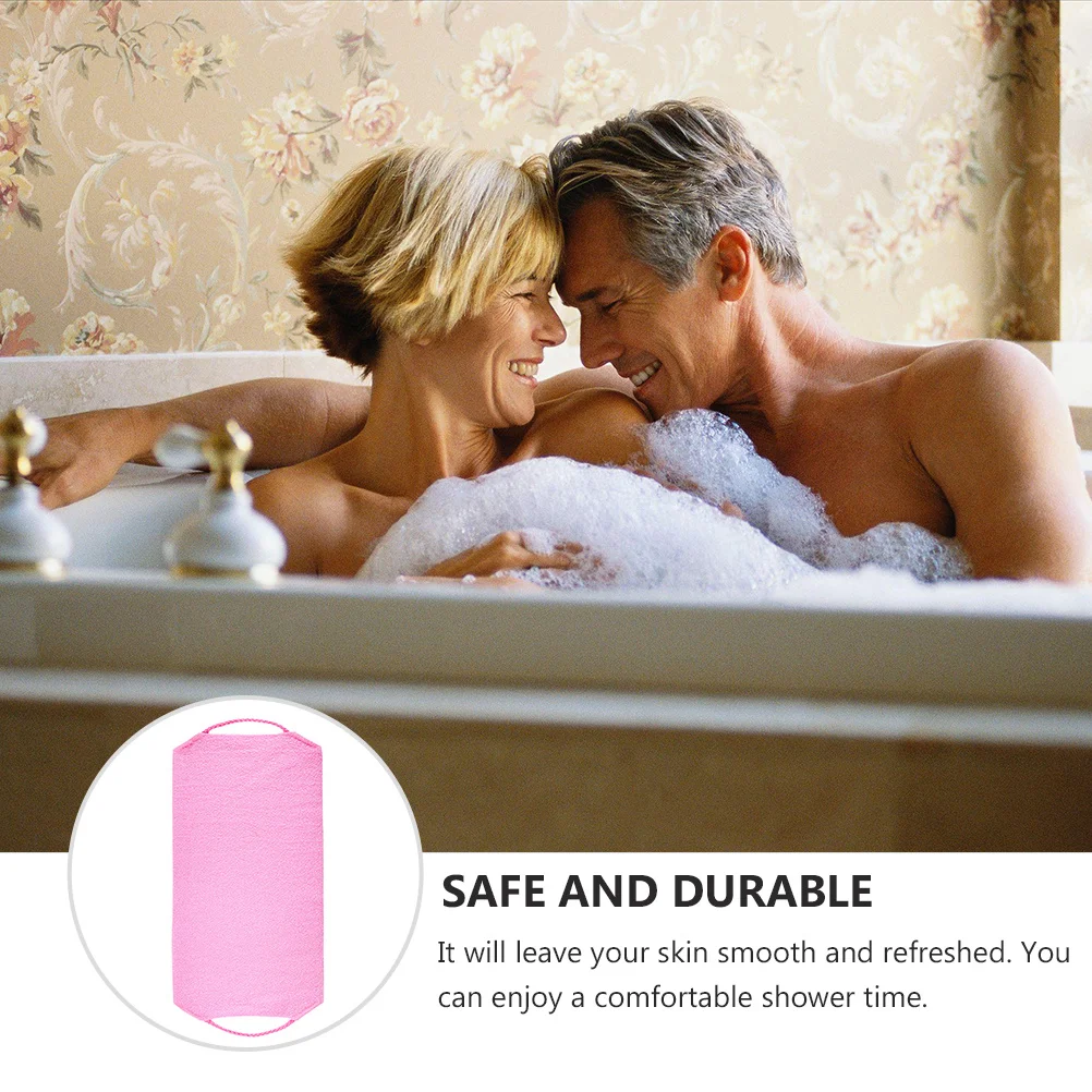 1pc Exfoliating Bath Cloth Stretchable Drawstring Wash Cloth For Body Scrub Bath Supplies Bamboo Fiber Fabric