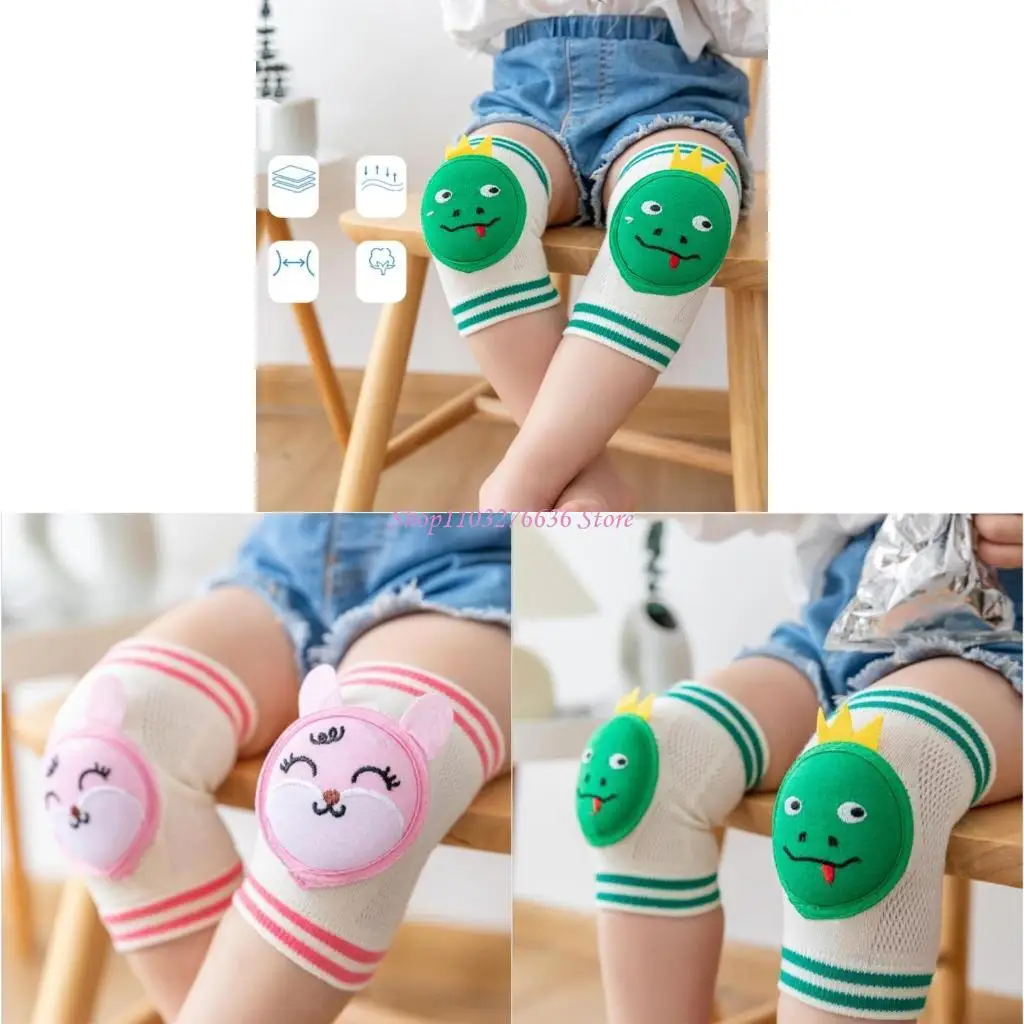 

R6FD Toddler Leg Warmer Multifunctional Crawling Gear Lovely Cartoon Knee Protective Sleeves for Baby Age 0 to 36 Months