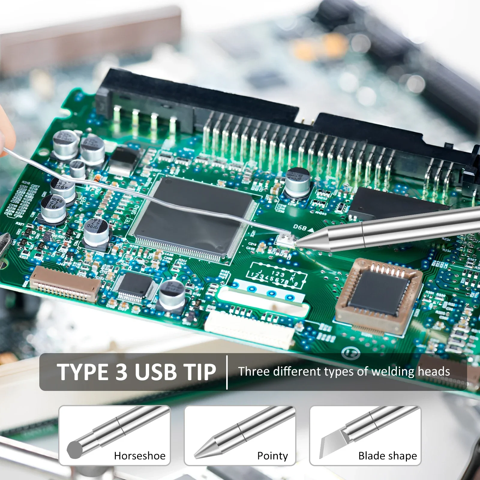 Imagem -04 - Mini Ferros de Solda Elétricos Usb Solda Pontas Interface Solda Ferro Ponta Soldagem Rework Acessórios Tool 8w Pcs por Conjunto