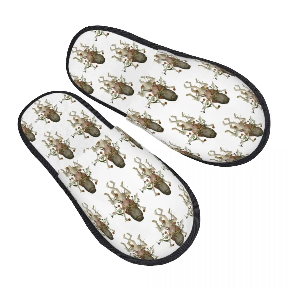 Custom Hieronymus Bosch Dancing Owl Slippers Memory Foam Warm Soft Women House Slipper Bedroom Cozy Shoes