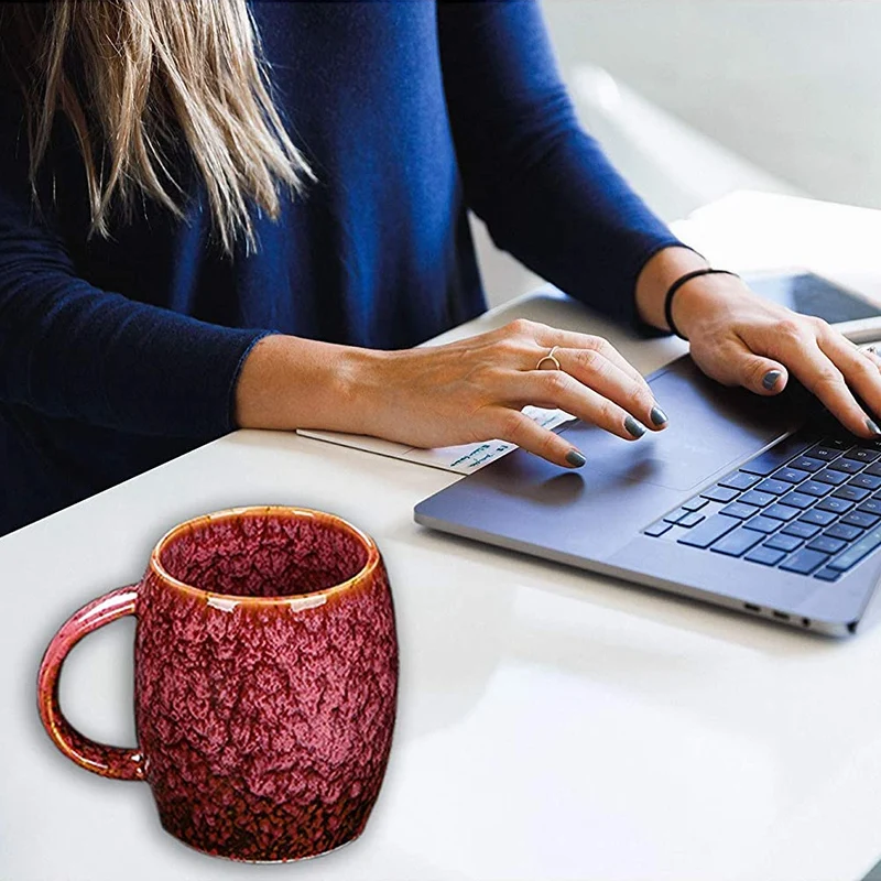 【TODAY-OnLY!】 كوب قهوة - كوب شاي بورسلين ممتاز - كوب قهوة كبير للمنزل والمكتب - مثالي للمشروبات الساخنة والباردة