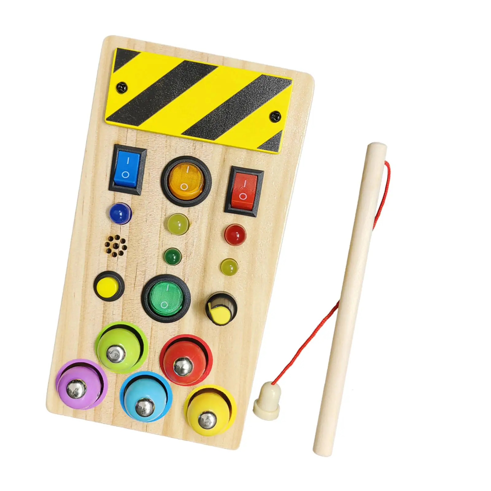 Wood Control Panel Switch Toy Skill Wooden Switch Busy Board for Activities Wooden Toy Preschool Travel Car Toy