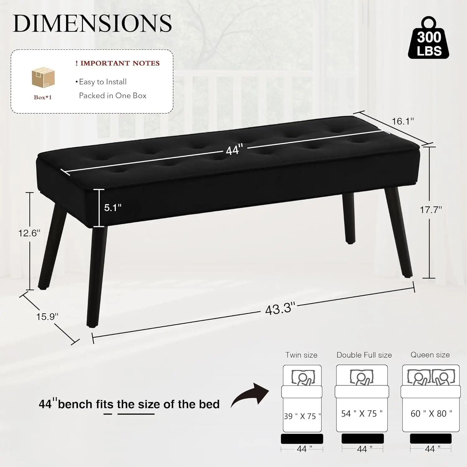 モダンなベルベット張りボタン留めベンチ、無垢材の脚付き - 快適な玄関やベッドエンド用オットマン、スタイリッシュなご自宅に