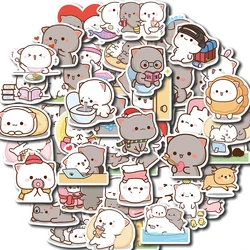 60PCS Kawaii Cat Mood Sticker PVC Graffiti Sticky Aesthetic Decorative Scrapbook DIY Child Phone Stationery Supply for Kid