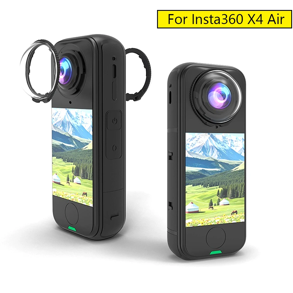 Premium Optical Glass PC Lens Guard Cap Film Screen Protector 10H Tempered Scratch-Resistant Lens Cover for Insta360 X4 Air