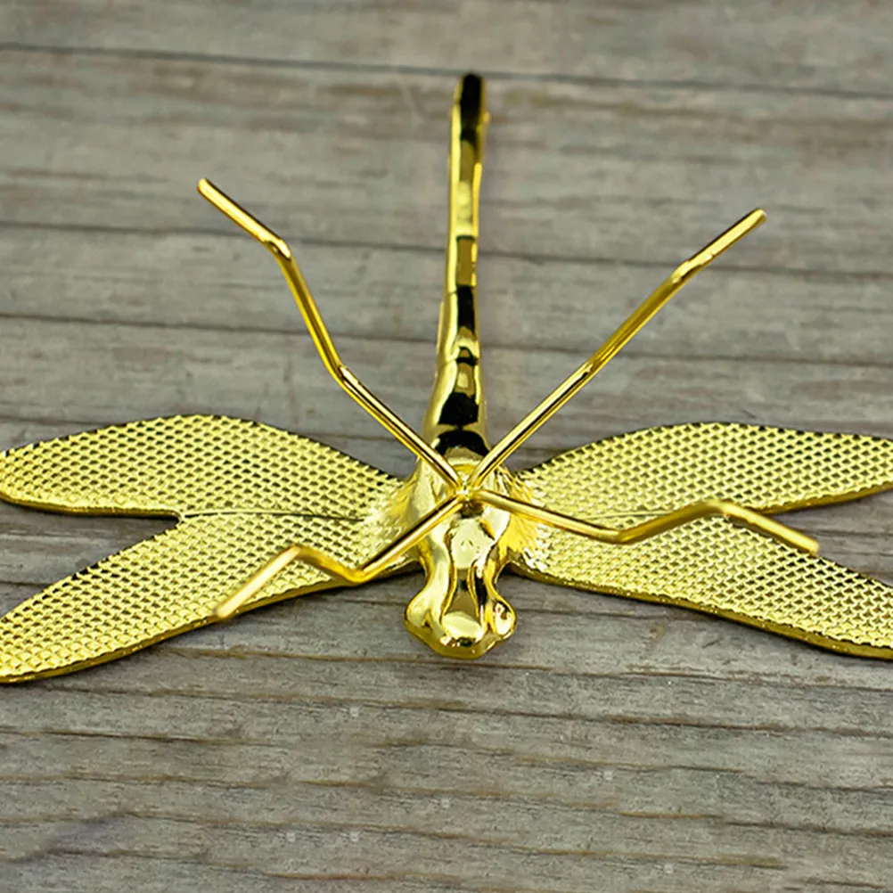 2Pcs Gold Pet Metal Alloy Sculpture Lifelike Insect Ornament Desktop Garden Office Home Decor Insect Ornament