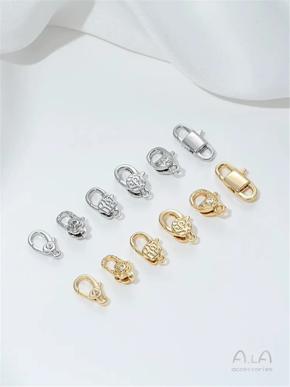 

14-каратное золото, циркониевая пряжка-лобстер, аксессуары, весенняя пряжка в форме цветка, ювелирные изделия ручной работы, браслет, ожерелье, материалы