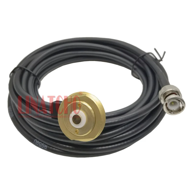 Accommodate Handheld Radios Antenna BNC Male to NMO Mount Connector Cable Using 5 Meters RG58 Coax