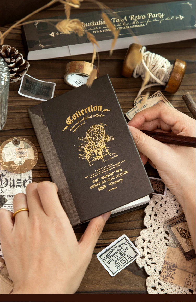Journal GO 65-teiliges Set Retro Journaling Geschenkbox, Komplettes Vintage Scrapbook-Kit mit Papier & Aufklebern für Planer, Junk Journals – Detail 13