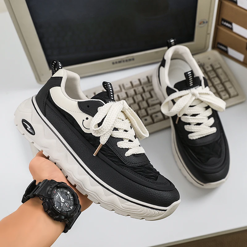 

Повседневные спортивные кроссовки для мужчин больших размеров, разноцветные, с круглым носком, весенние, удобные, высококачественные, на шнуровке, для бега