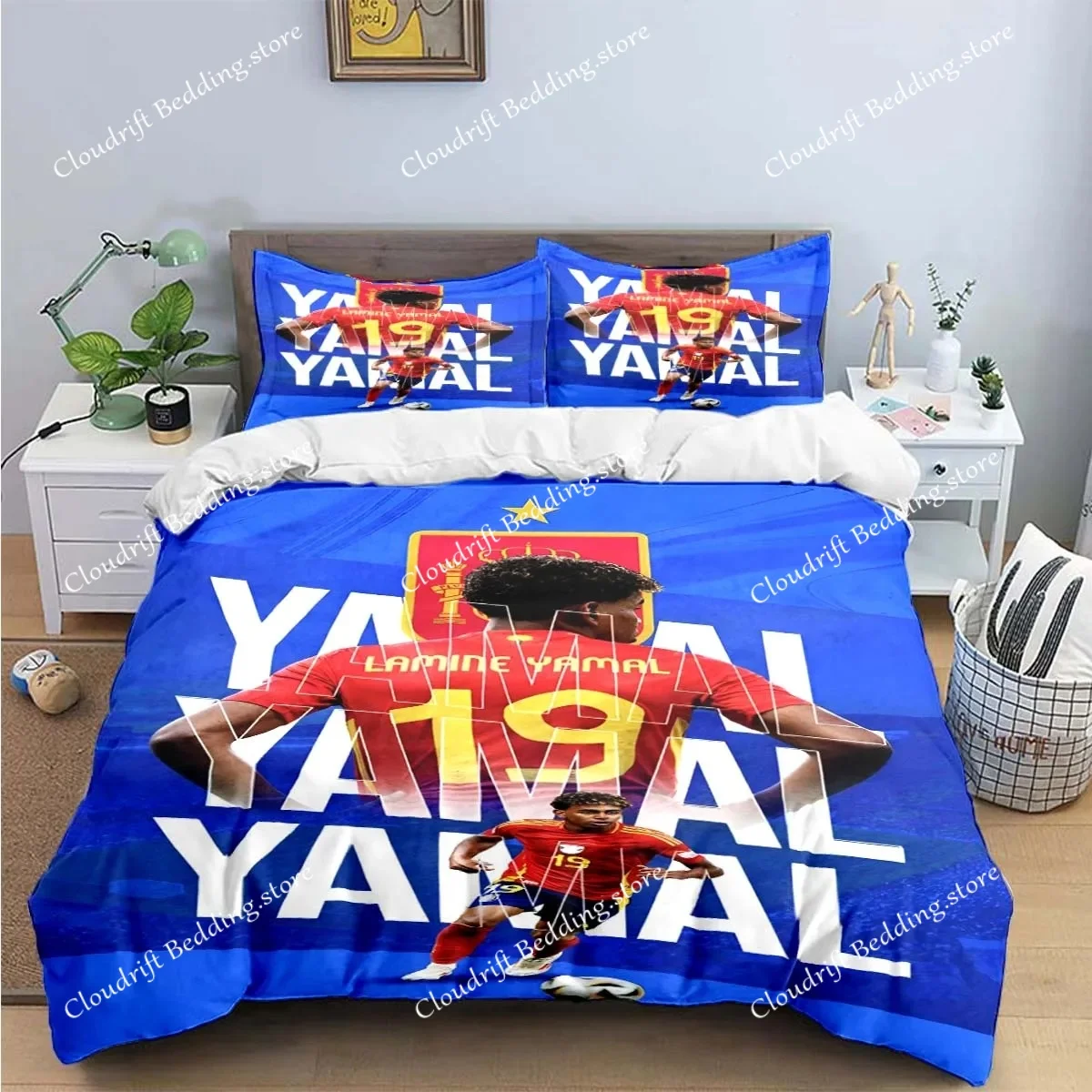 Spain Football Cenozoic Star L-Lamine Y-Yamal Bedding Sets Bed Supplies Set Duvet Cover Bed Comforter Set Bedding Set Gift