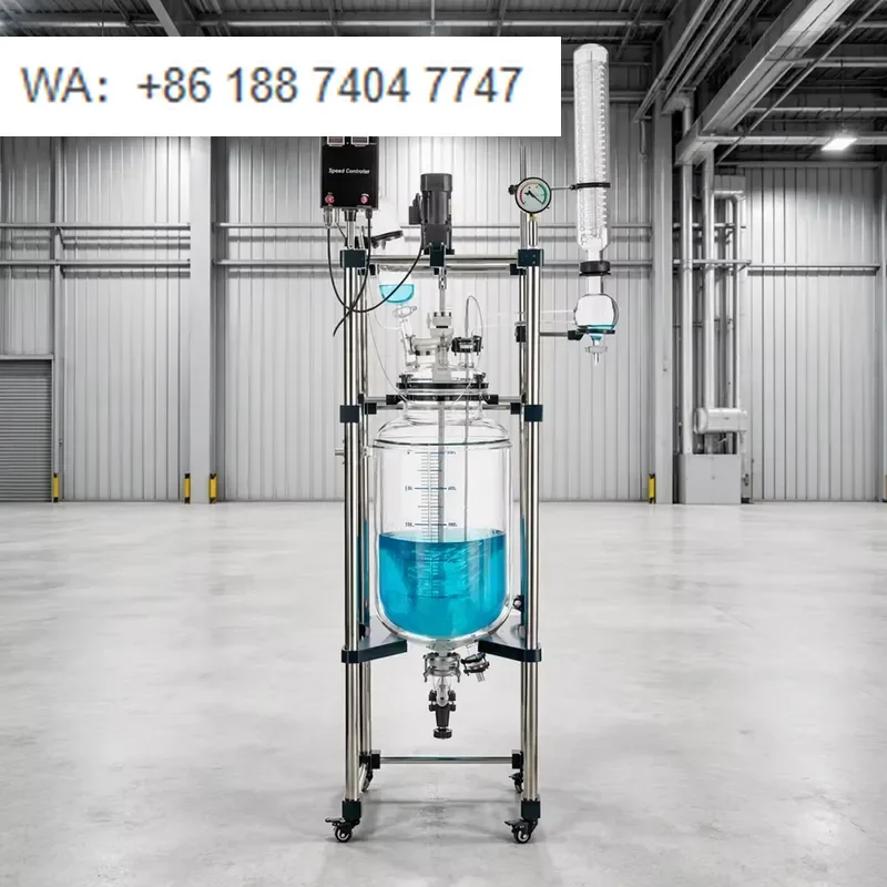 for Laboao 50L Jacketed Glass Reactor Double Wall Chemical Reaction Kettle with PTFE Stirring Shaft Laboratory Equipment