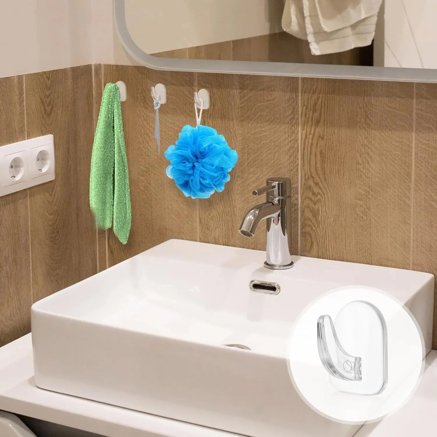 Non Marking Mini Hook Household Strong Adhesive No Punching Kitchen Door Bathroom Mirror Cabinet Door Storage Jewelry