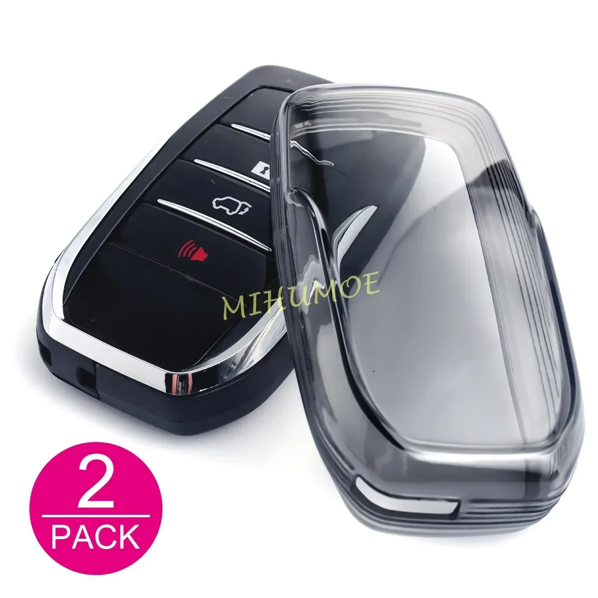 Zwart Transparant Sleutelhanger Case Cover Voor Toyota Corolla Cross Yaris Sienna Venza Harrier Hilux Tundra Mirai Land Cruiser Alphard