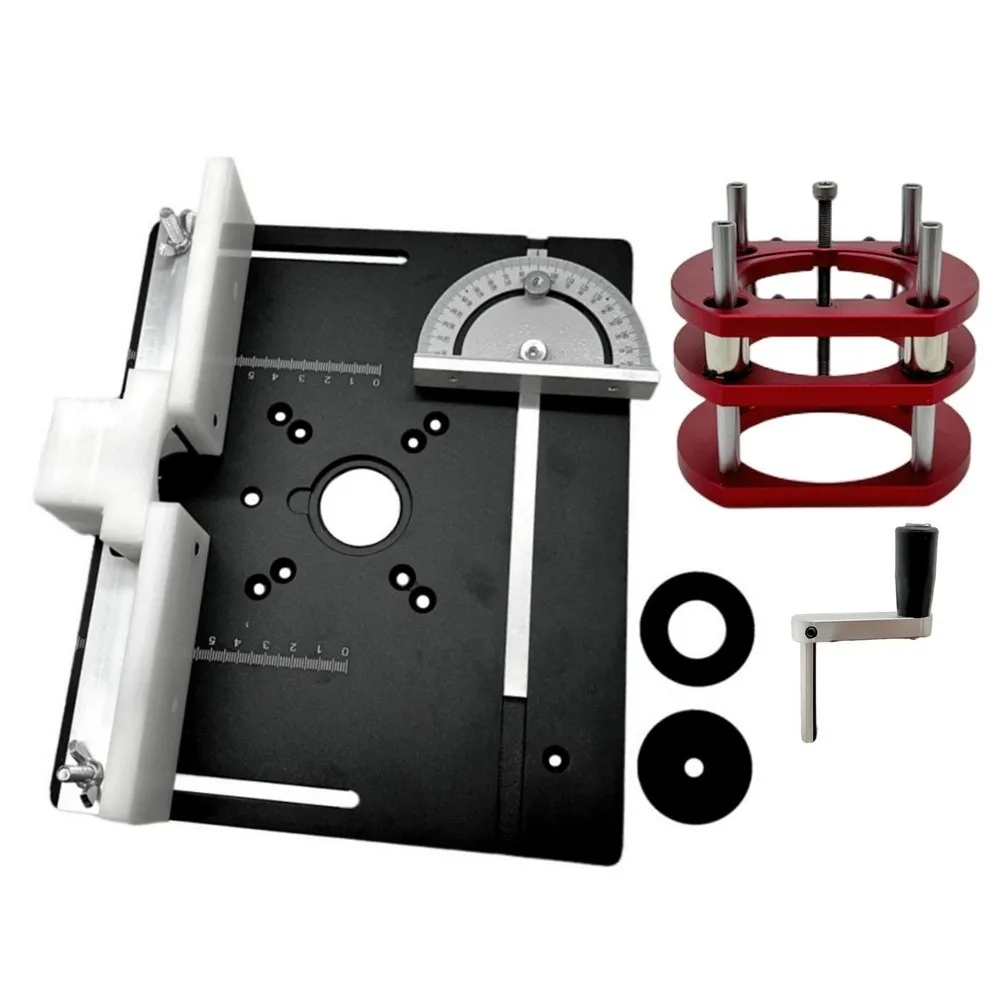 Adjustable Router Lift System Precision Fit Aluminum Construction Router Table Insert Plate Slotting Function