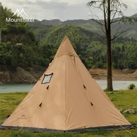 MOUNTAINHIKER 3-4 Person Pyramid Tent Shelter Ultralight Outdoor Camping Teepee With Snow Skirt With Chimney Hole Hiking Tents
