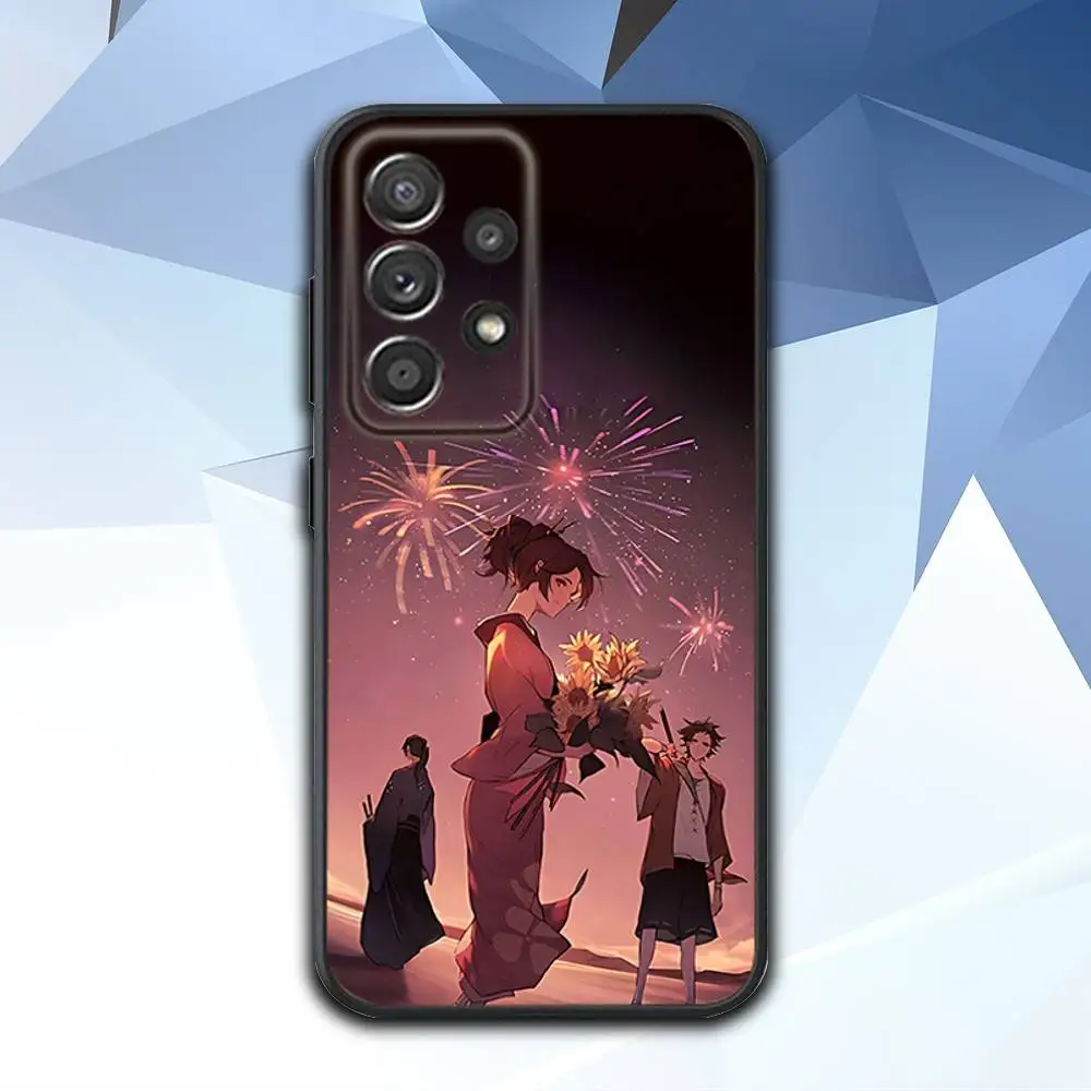 حافظة هاتف لهاتف سامسونج S 25,24,23,22,30,21,10,9,Ultra,Plus,Lite,FE,4,5 G حافظة ناعمة S-ساموراي أنيمي C-Champloo باللون الأسود