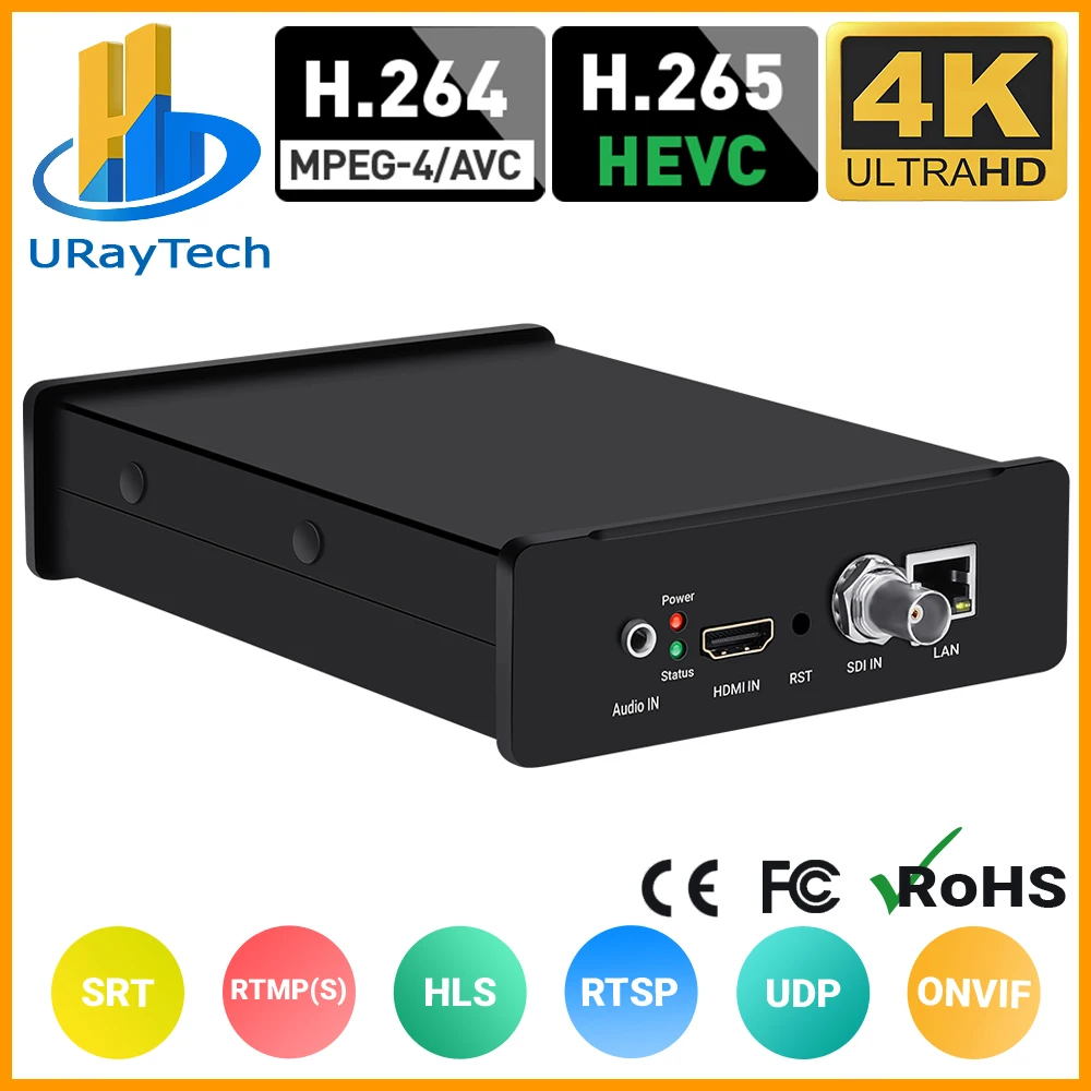 4K UHD H.265 H.264 HDMI SDI na IP video enkodér WIFI streaming bydlet vysílat serveru s RTSP RTMP SRT alpd