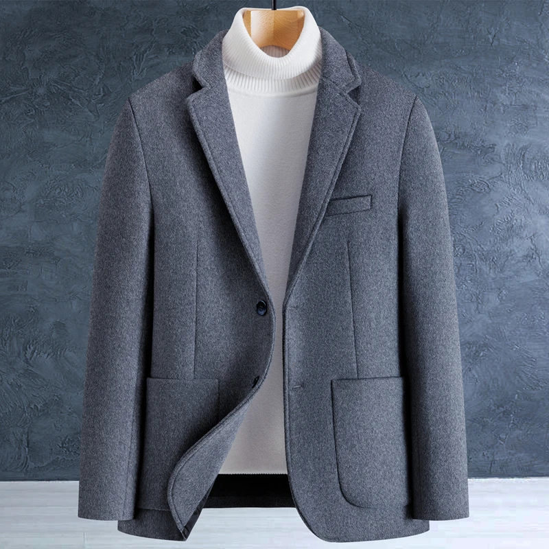 

Высококачественное, модное, стильное, универсальное, модное городское повседневное мужское шерстяное пальто, утолщенное пальто средней длины на осень