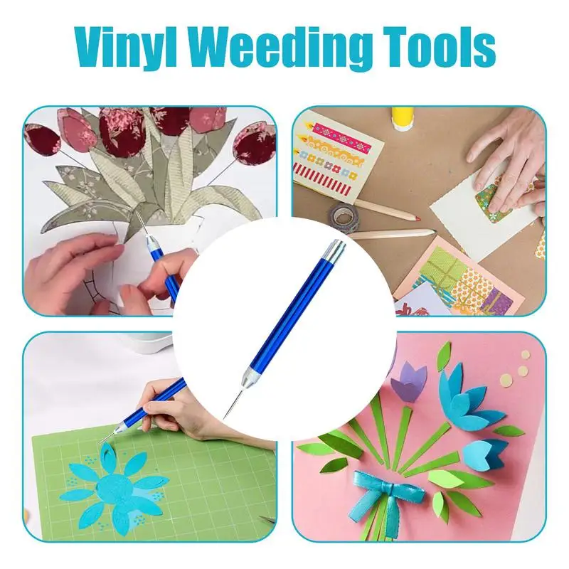 Craft Weeding Tool Vinyl Weeding Tools Set Basic Vinyl Tool Weeding Pen Pin with LED Light DIY Crafting Tool with Pin Hook