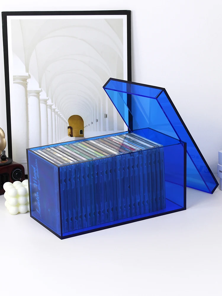 Acrylic Storage Box for CD,DVD,Movie Disc,Game Cassette,Disc Album Holder Bin Collectibles Dustproof Protection Case Organizer