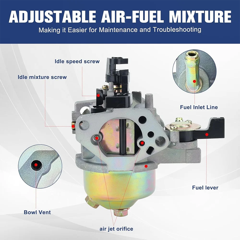 GX340 13HP Carburetor for Honda GX390 11HP GX 340 GX 390 Engines Replace 16100-ZF6-V01 with 17210-ZE3-505 Air Filter Repower Kit