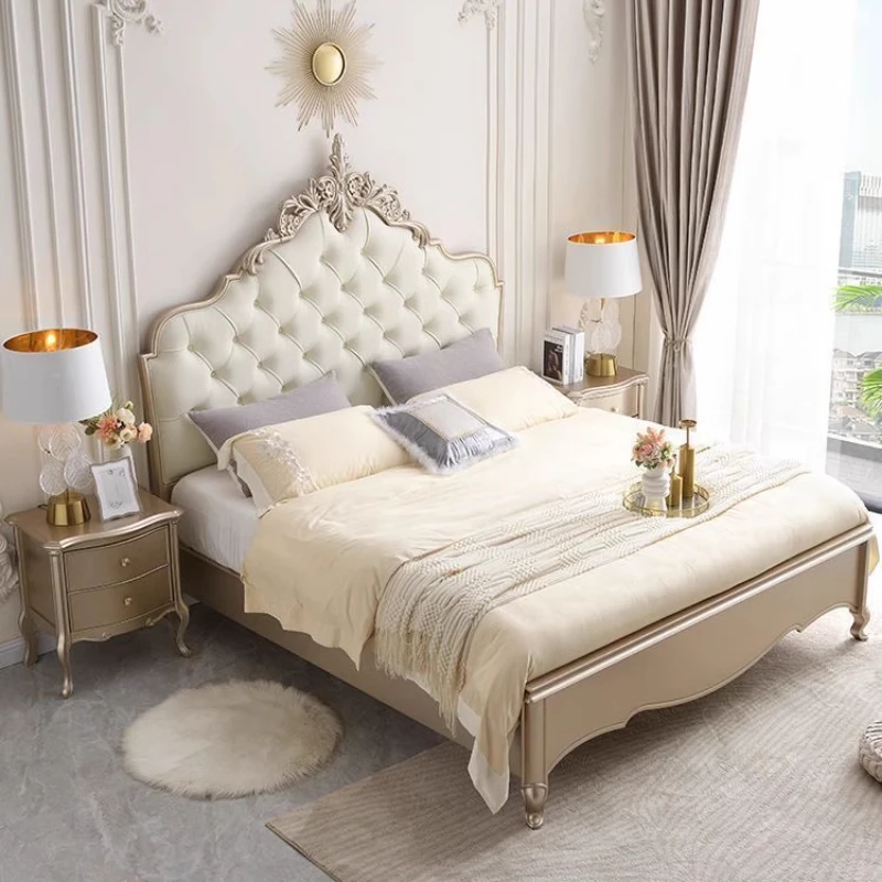 150x200cm Frames Bed European Simple Safe Sleeping Double Bed Multifunctional Luxury Modern Letto Matrimoniale Furniture