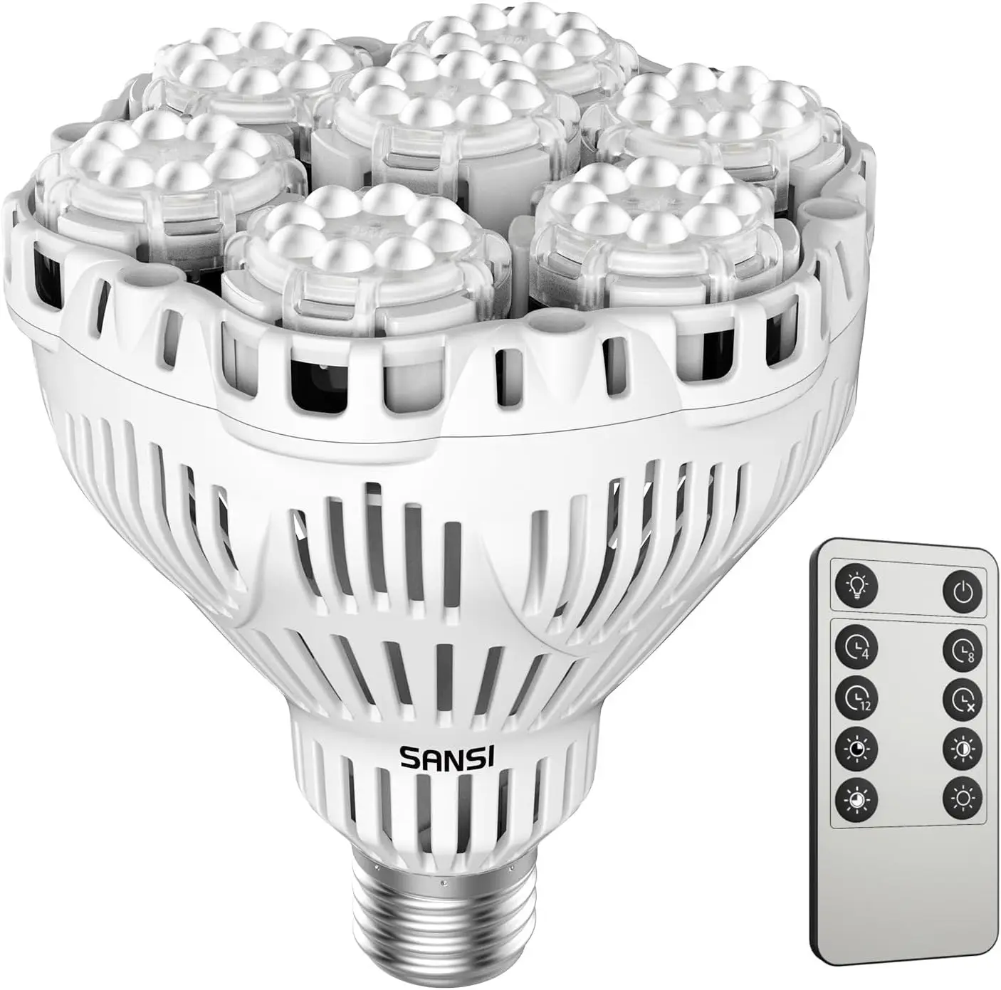 

Dimmable Full Spectrum Grow Light Bulb, 40W Equivalent to 600W, Remote Control with Timer for Indoor Plants